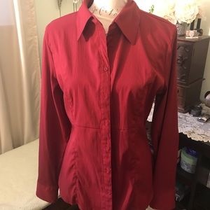 Red button down shirt